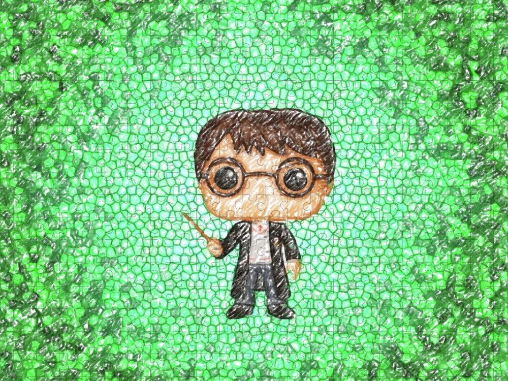 Harry Jigsaw Puzzle featuring the drawing Magical Potter by Darrell Foster