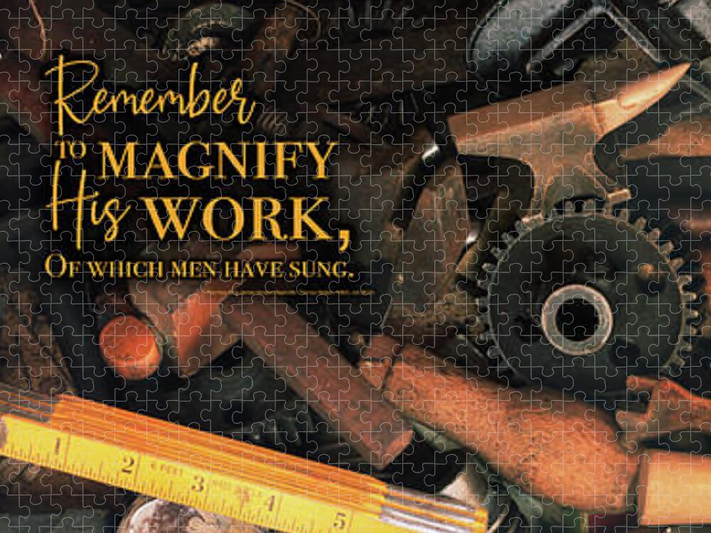 Tools Jigsaw Puzzle featuring the digital art Magnify His Work by Barry Wills