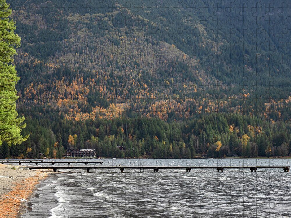 Cultus Lake Jigsaw Puzzle featuring the photograph Main Beach at Cultus Lake by Michael Russell