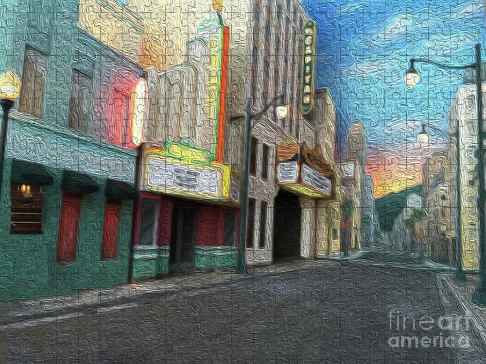 Landscape Jigsaw Puzzle featuring the painting Main Street by Hank Gray