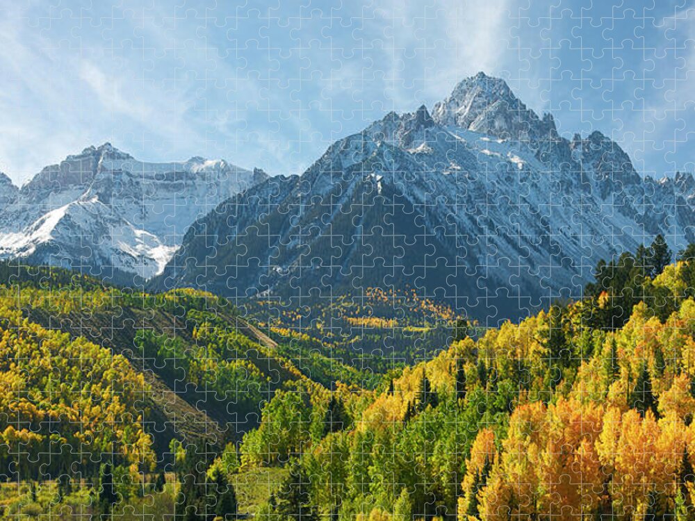 Colorado Jigsaw Puzzle featuring the photograph Majestic Mt. Sneffels by Aaron Spong