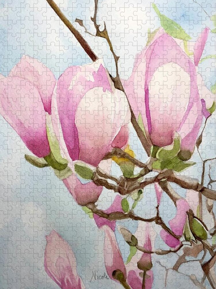 Magnolia Jigsaw Puzzle featuring the painting Major by Nicole Curreri