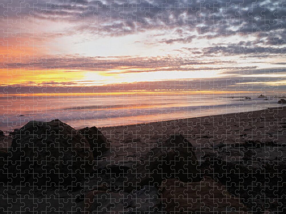 Beach Jigsaw Puzzle featuring the photograph Malibu Dusk by Matthew DeGrushe