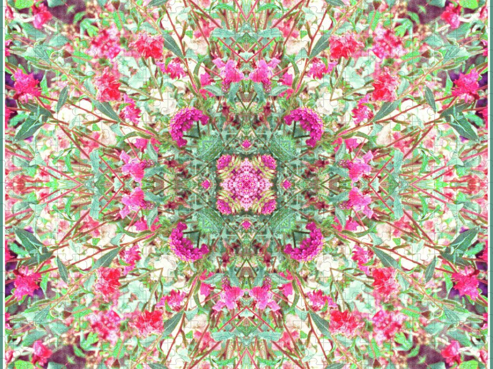 Pink Jigsaw Puzzle featuring the photograph Mandala Azalea by Judy Stalus