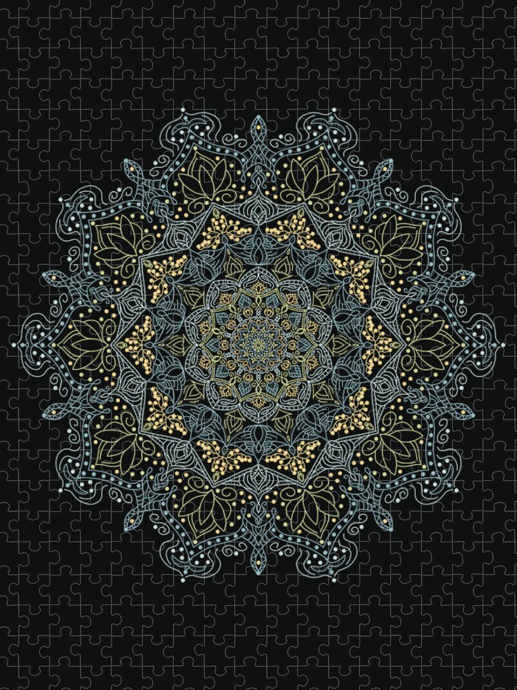 Mandalas Jigsaw Puzzle featuring the digital art Mandala Sophistication by Angie Tirado