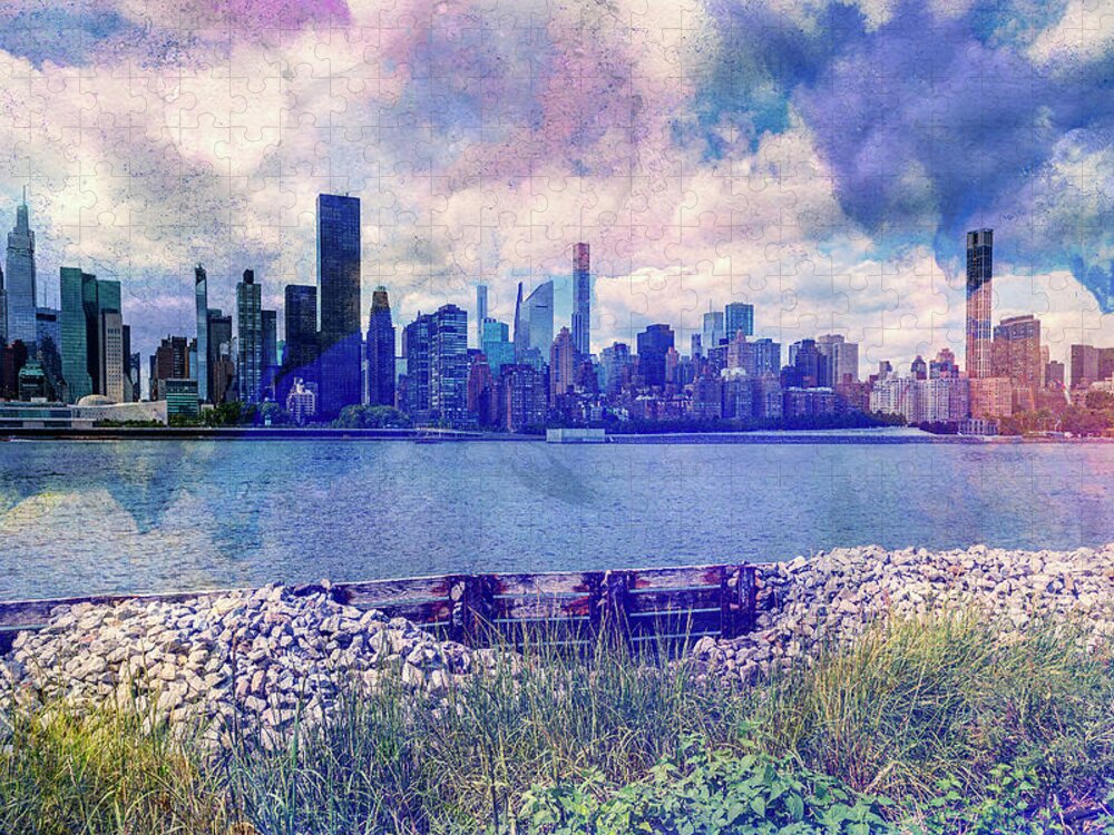Photosbycate Jigsaw Puzzle featuring the photograph Manhattan Island Vista by Cate Franklyn