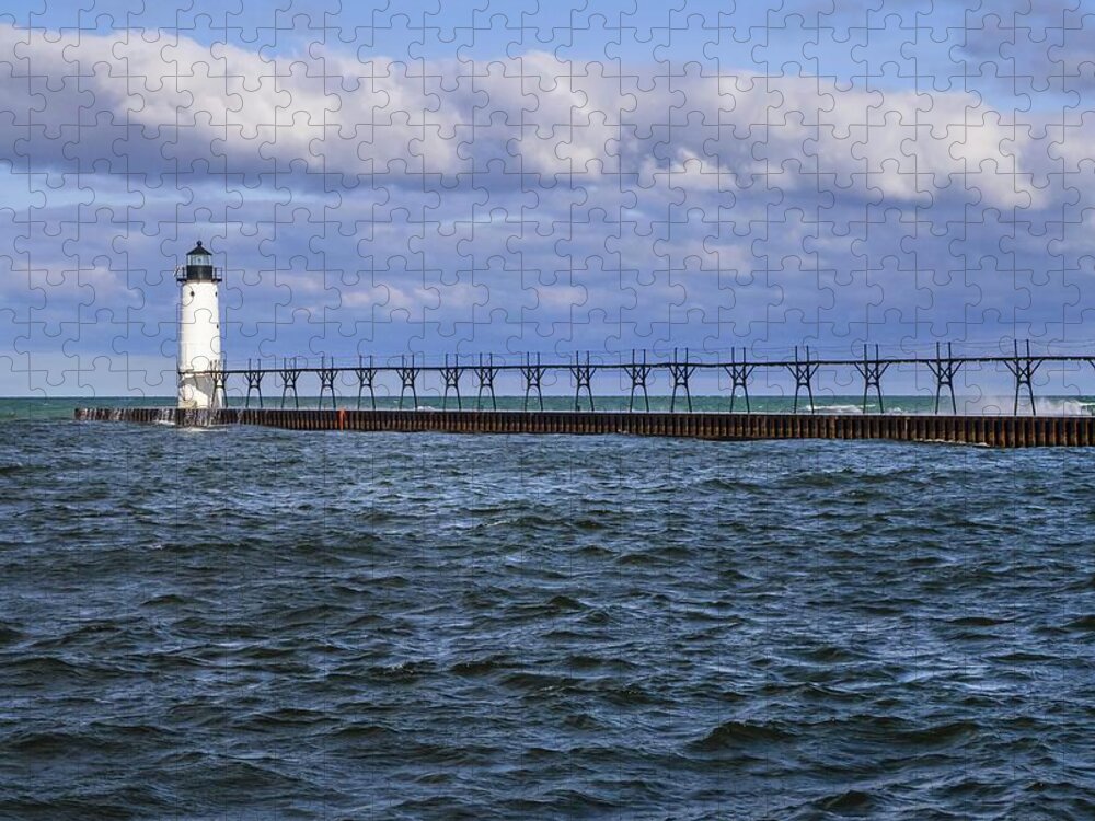 Northernmichigan Jigsaw Puzzle featuring the photograph Manistee Michigan Lighthouse IMG_4048 HRes by Michael Thomas