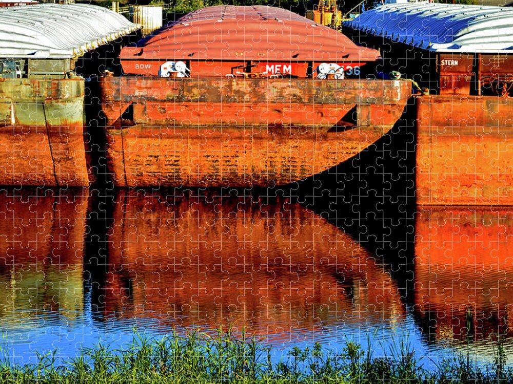 Barges Jigsaw Puzzle featuring the photograph Many Miles by Susie Loechler