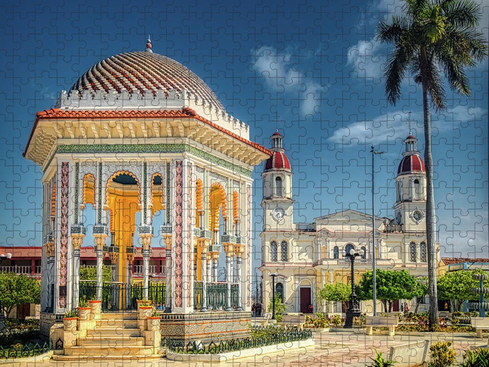 Cuba Jigsaw Puzzle featuring the photograph Manzanillo Parque Cespede Purissima Conception Church by Micah Offman