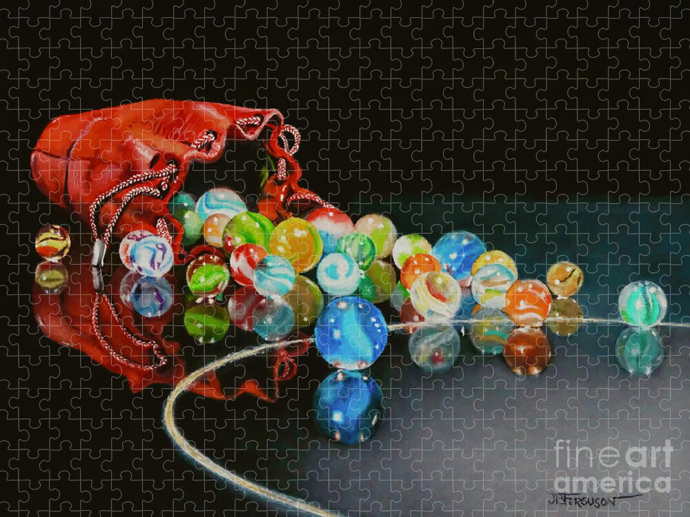 Marbles Jigsaw Puzzle featuring the painting Marbles by Jeanette Ferguson