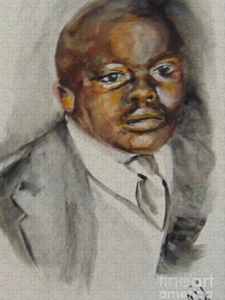 Marcus Garvey Jigsaw Puzzle featuring the painting Marcus Garvey by Saundra Johnson