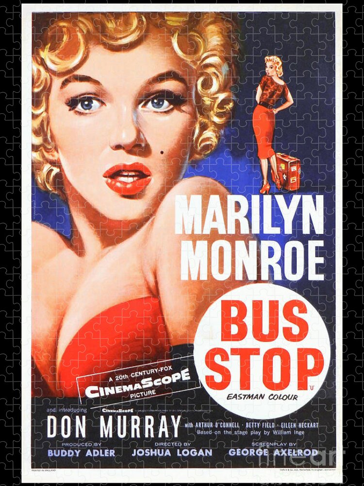 Marilyn Jigsaw Puzzle featuring the photograph Marilyn Monroe Bus Stop Movie Poster by Action