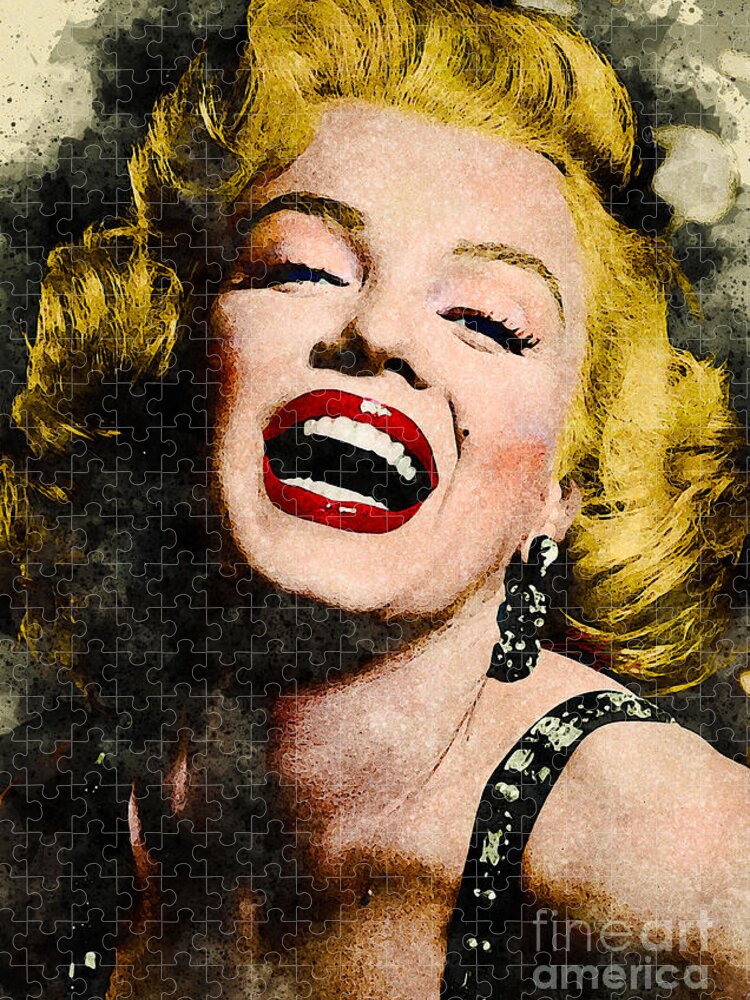 Marilyn Monroe Jigsaw Puzzle featuring the digital art Marilyn Monroe by Marisol VB