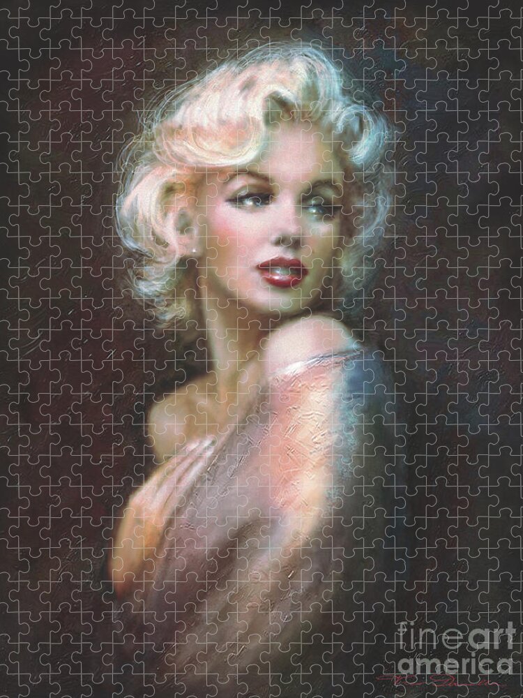 Theo Danella Jigsaw Puzzle featuring the painting Marilyn WW by Theo Danella