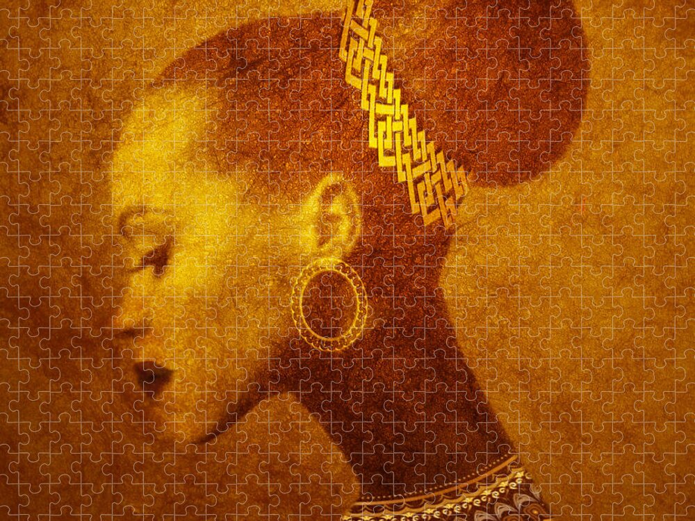 Beautiful Woman Jigsaw Puzzle featuring the digital art Martha by Canessa Thomas