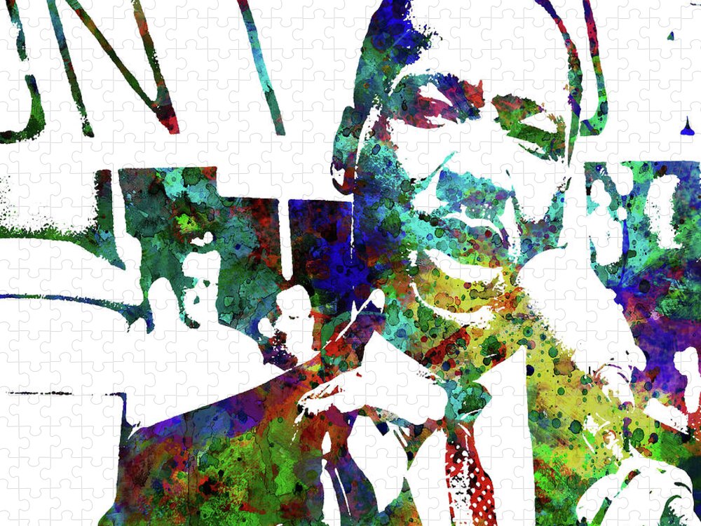 Mlk Jigsaw Puzzle featuring the mixed media Martin Luther King 1b by Brian Reaves