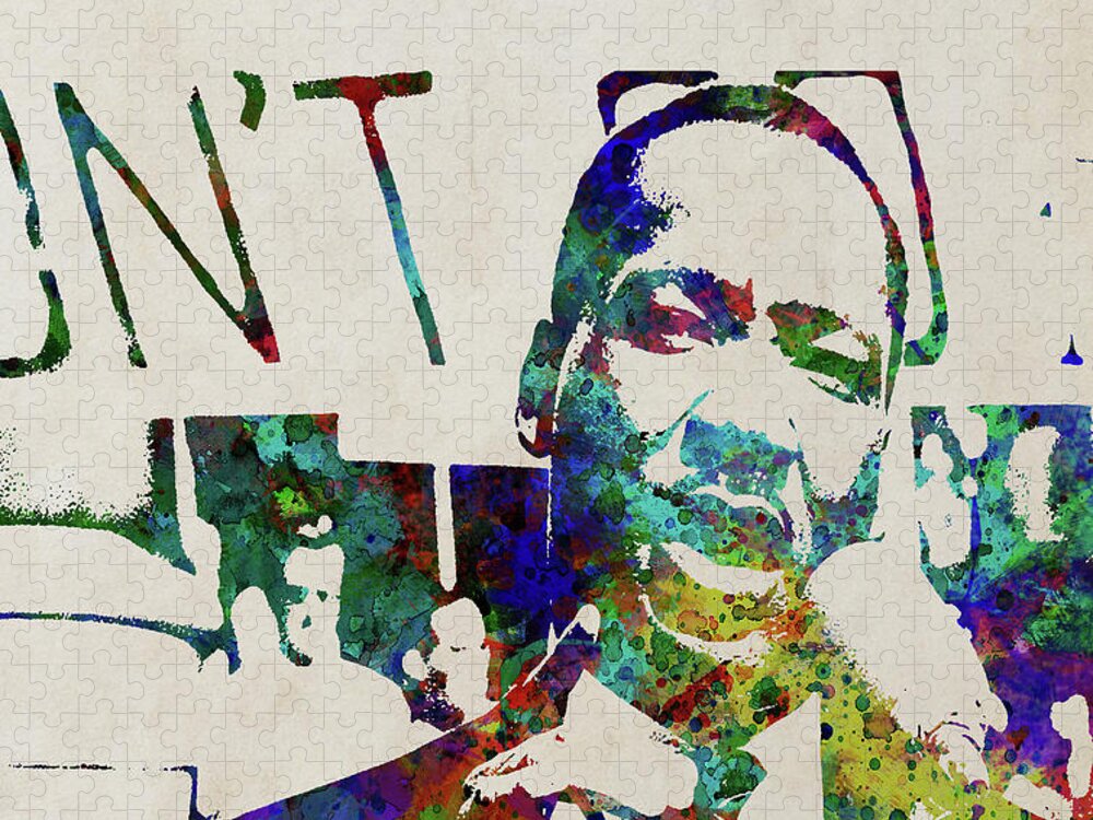 Mlk Jigsaw Puzzle featuring the mixed media Martin Luther King 1c by Brian Reaves