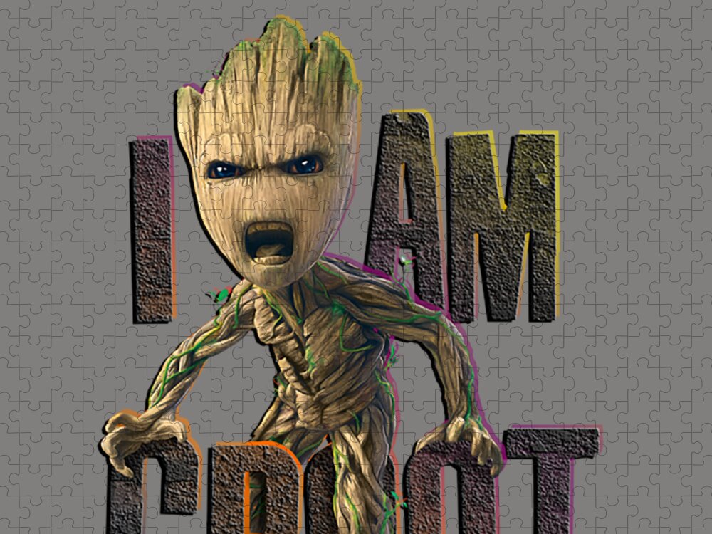 Marvel Guardians Vol2 I AM GROOT Cute Angry Graphic Jigsaw Puzzle by Baker  Jana - Pixels