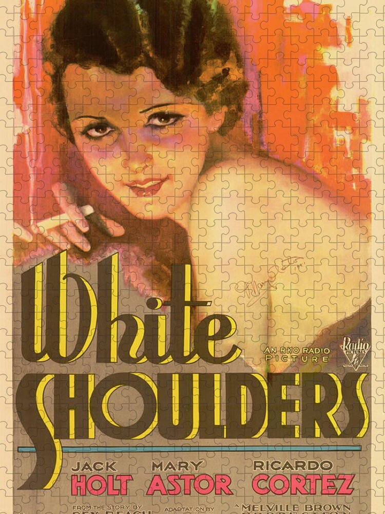 Mary Astor In White Shoulders Jigsaw Puzzle featuring the photograph Mary Astor in White Shoulders, 1931 by Vintage Hollywood Archive