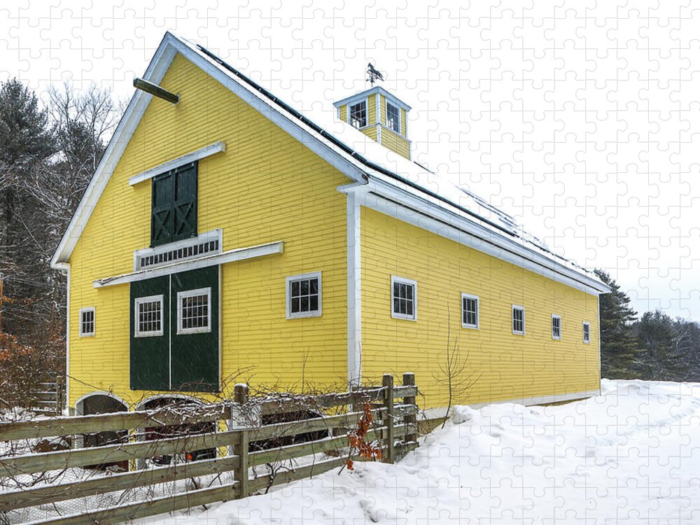 Yellow Barn Jigsaw Puzzle featuring the photograph Massachusetts Yellow Barn by Juergen Roth