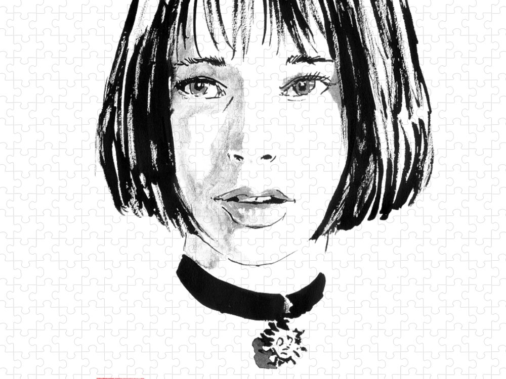 Leon Jigsaw Puzzle featuring the drawing Mathilda by Pechane Sumie