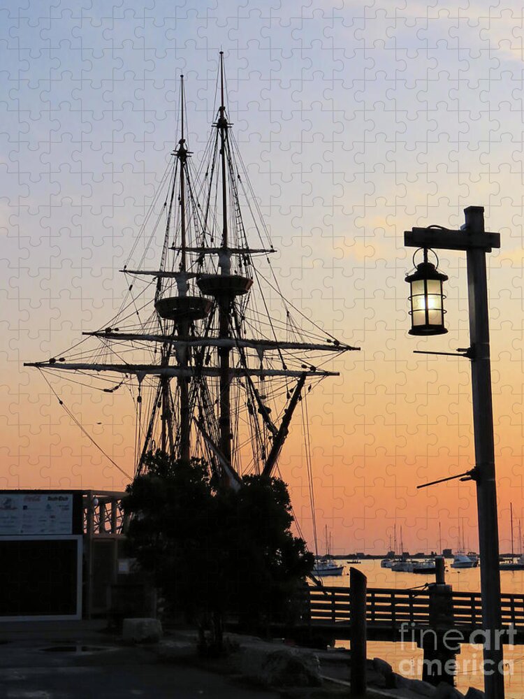Mayflower Ii Jigsaw Puzzle featuring the photograph Mayflower II at dawn by Janice Drew