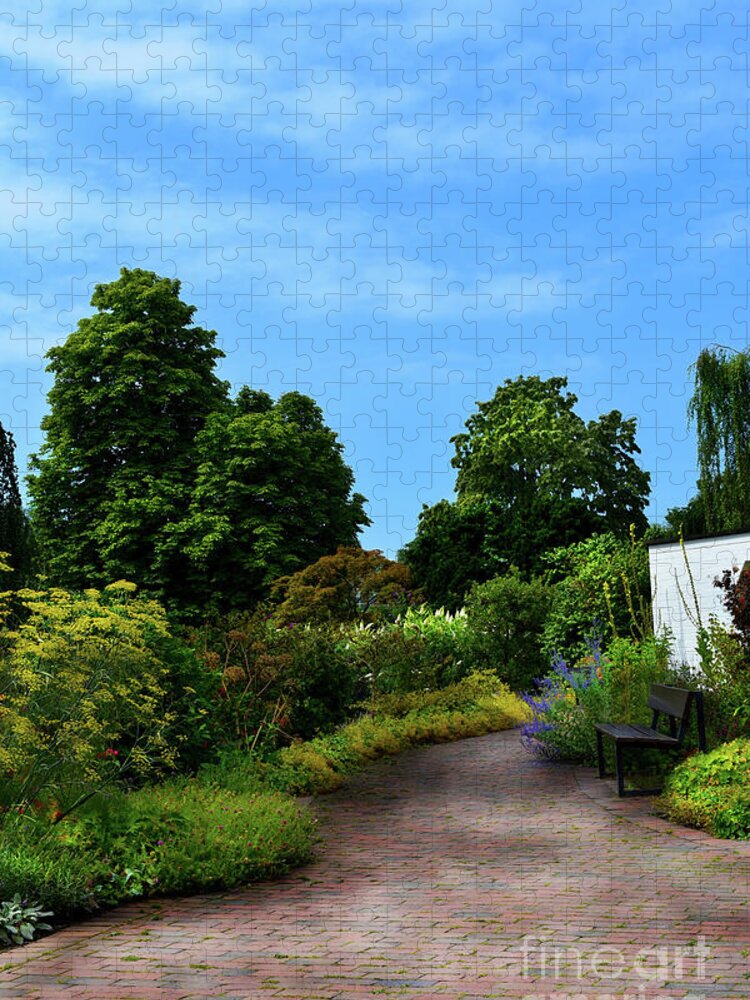 City Jigsaw Puzzle featuring the photograph Meandering Garden Path by Yvonne Johnstone