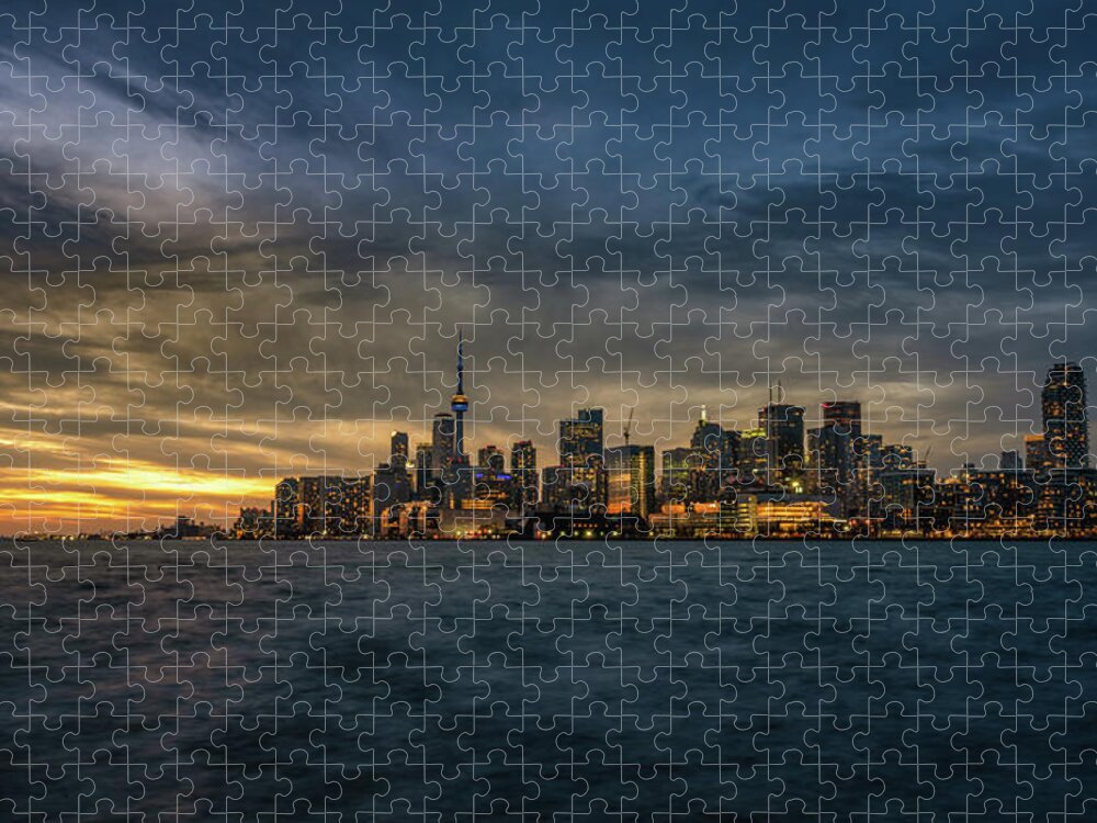 Cn Tower Jigsaw Puzzle featuring the photograph Meanwhile, in Gotham... by Dee Potter
