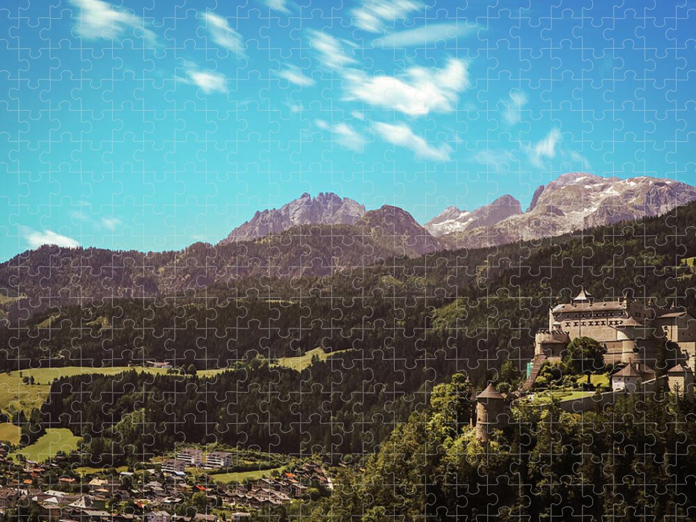 Reconstruction Jigsaw Puzzle featuring the photograph Medieval Hohenwerfen Castle by Vaclav Sonnek