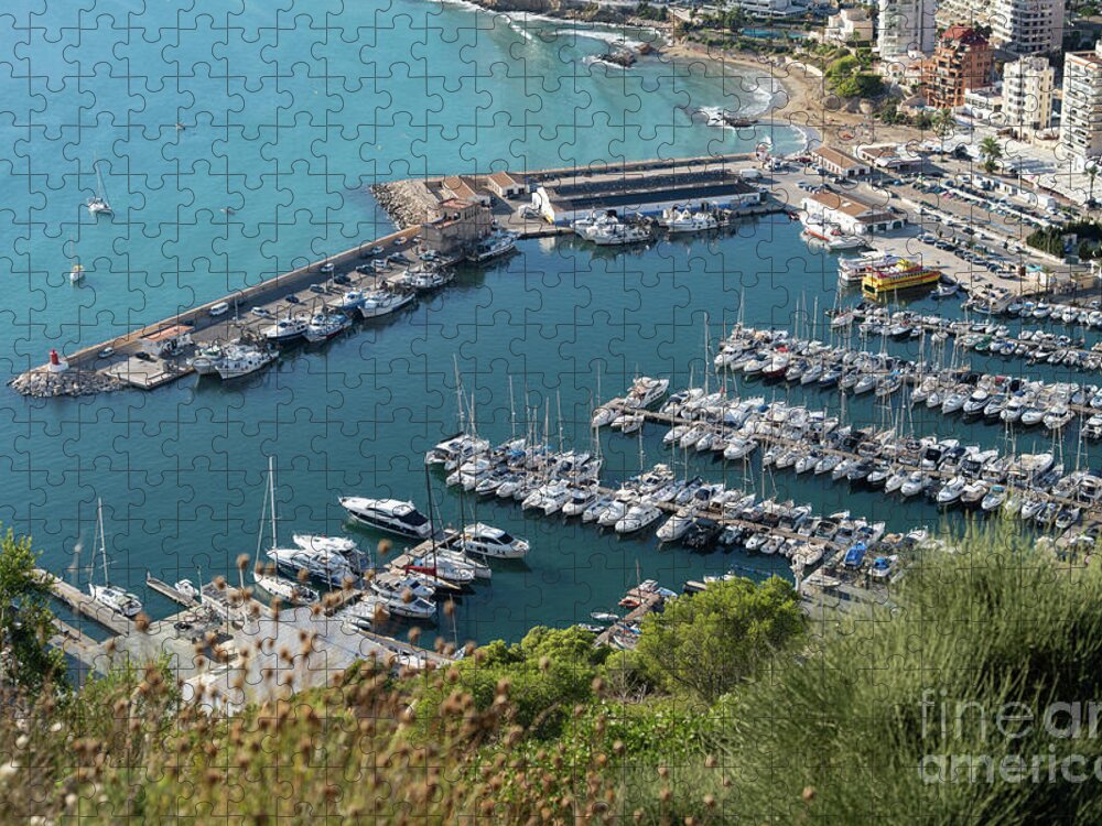 Mediterranean Jigsaw Puzzle featuring the photograph Mediterranean coast and port in Calpe 1 by Adriana Mueller