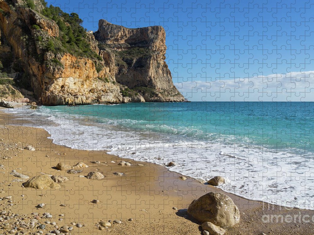 Mediterranean Jigsaw Puzzle featuring the photograph Mediterranean sunlight on the dream beach by Adriana Mueller