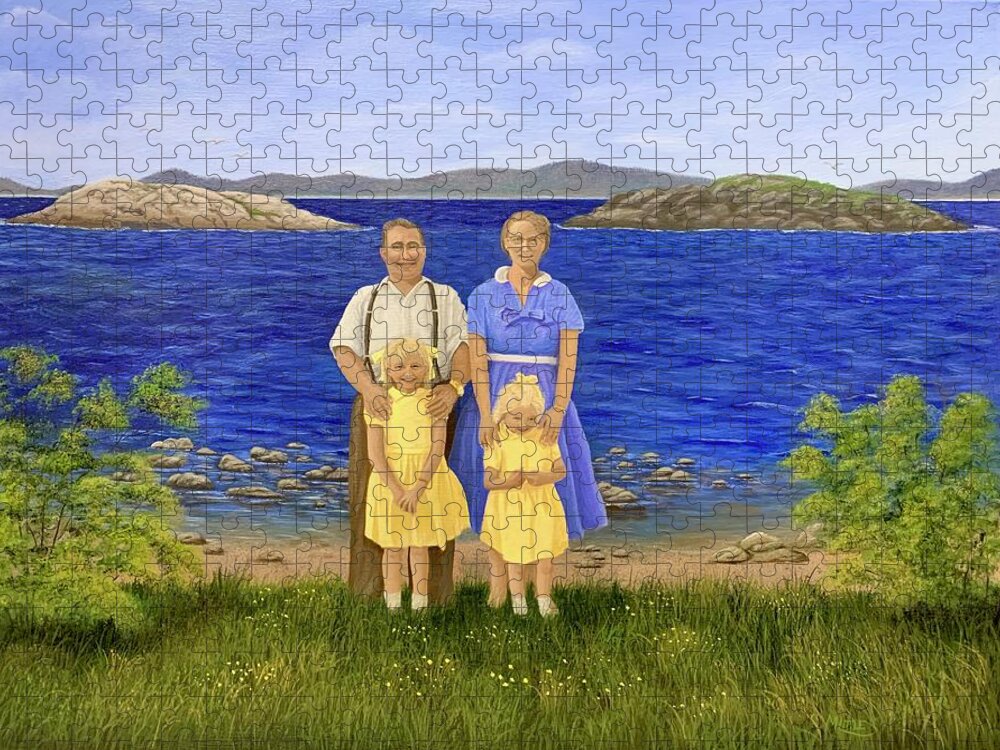 Little Burnt Bay Jigsaw Puzzle featuring the painting Memories by Marlene Little