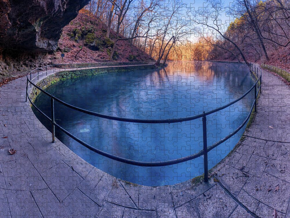 Water Jigsaw Puzzle featuring the photograph Meramac Spring Panorama by Robert Charity