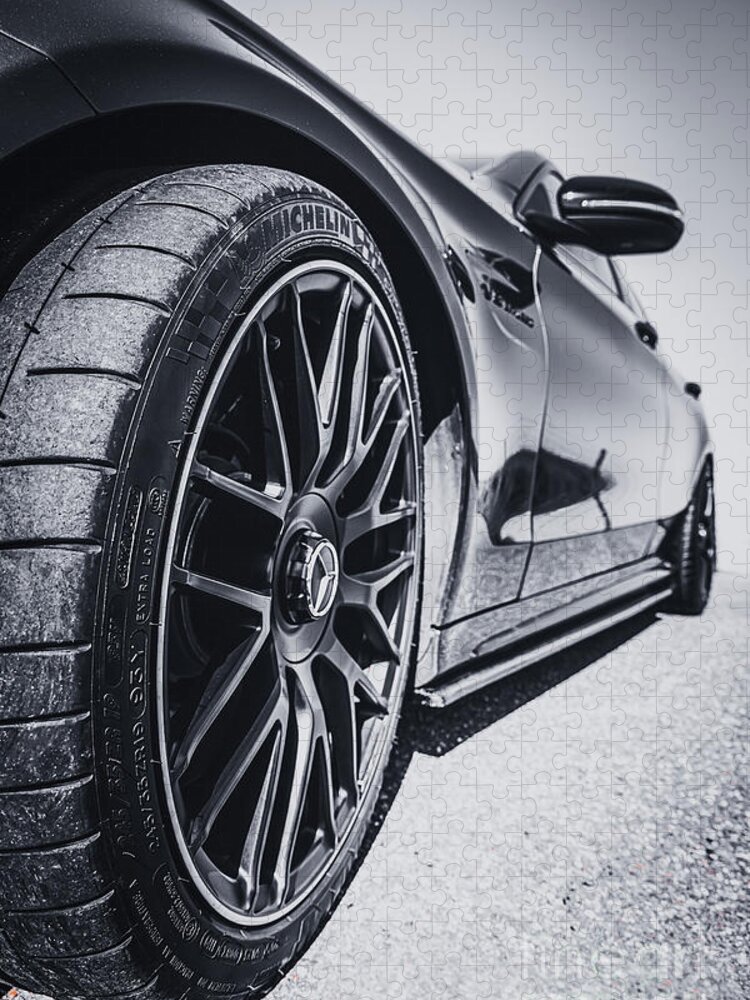 Black&white Jigsaw Puzzle featuring the photograph Mercedes AMG Car by MPhotographer