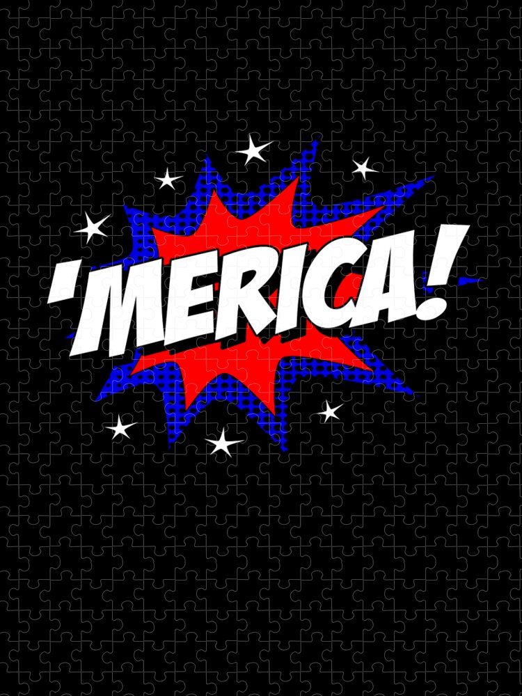 Cool Jigsaw Puzzle featuring the digital art Merica America by Flippin Sweet Gear