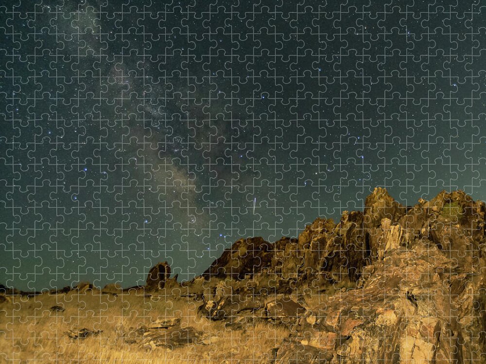 Meteor Jigsaw Puzzle featuring the photograph Meteor photo bomb by Daniel Hayes