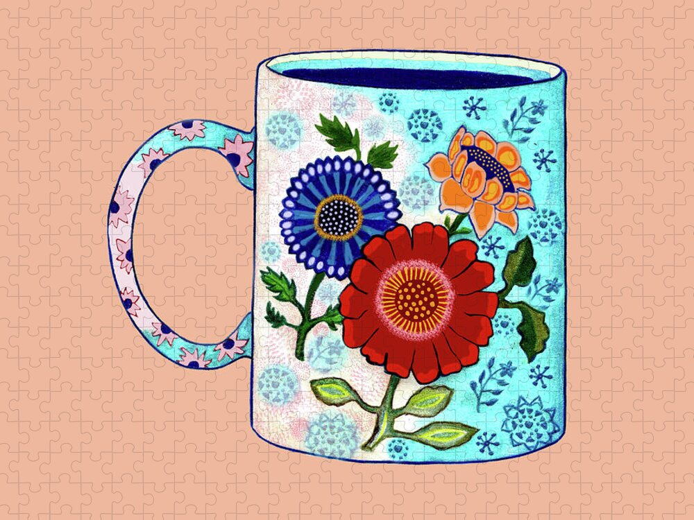 Colored Pencil Drawing Jigsaw Puzzle featuring the drawing Mexican Mug Drawing #4 by Lorena Cassady