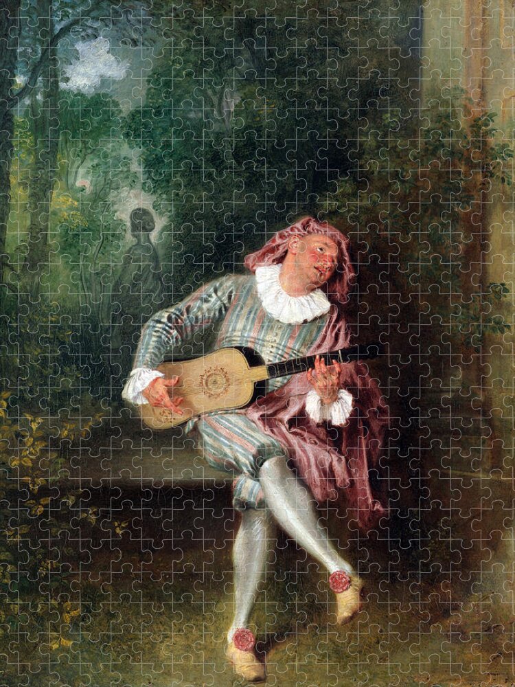 Music Jigsaw Puzzle featuring the painting Mezzetin by Long Shot