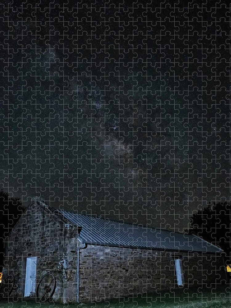 Texas Jigsaw Puzzle featuring the digital art Milky Way Over Fort Belknap by Brad Barton
