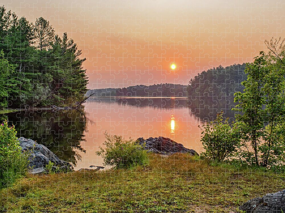 Burlington Jigsaw Puzzle featuring the photograph Mill Pond Sunrise in Burlington Massachusetts by Toby McGuire