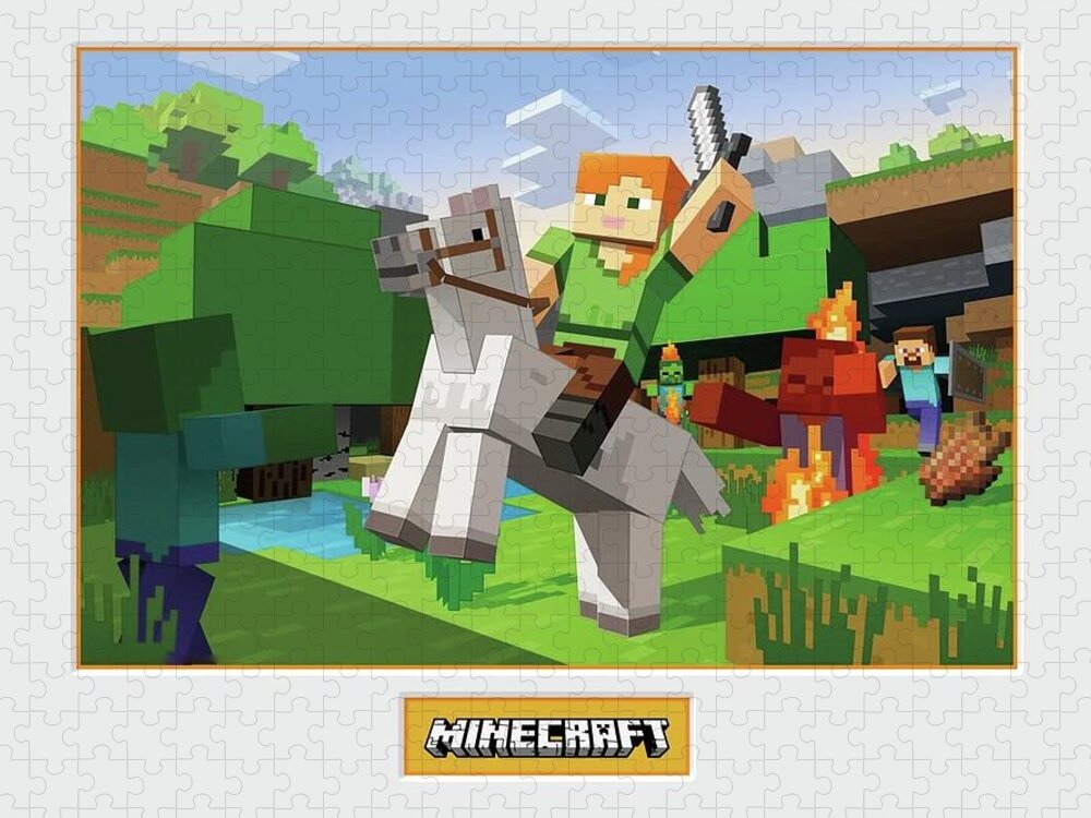 Minecraft Poster Jigsaw Puzzle by Jose Alberto - Pixels
