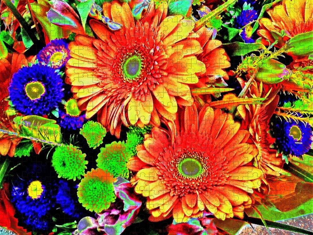 Color Jigsaw Puzzle featuring the photograph Modern Art Color Bouquet by Andrew Lawrence