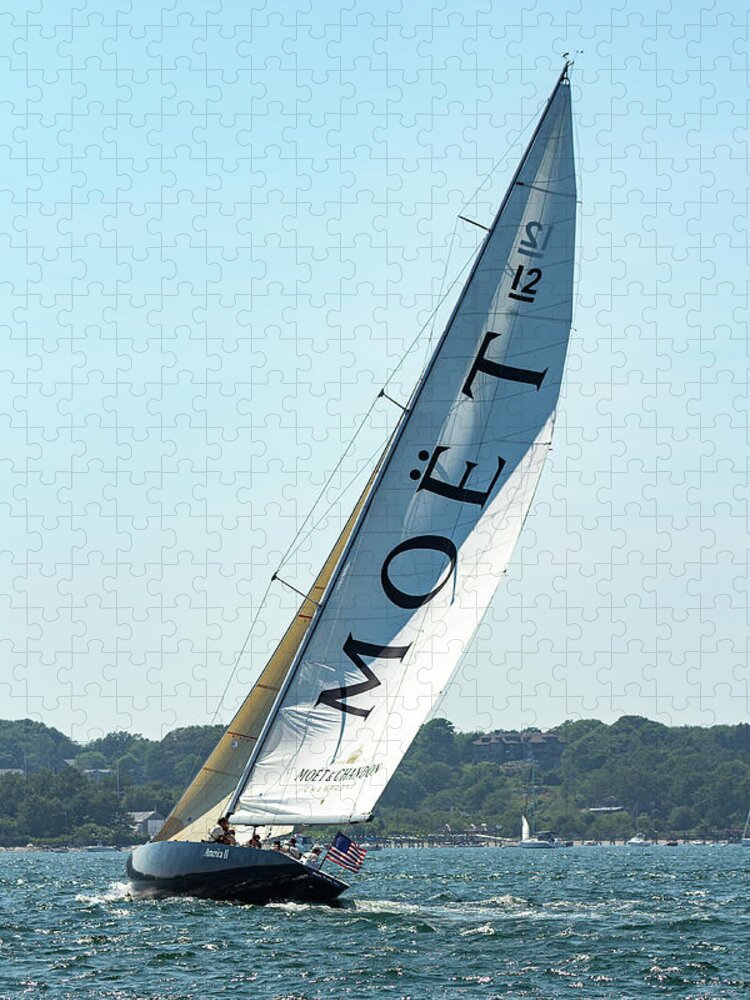 Moet Jigsaw Puzzle featuring the photograph Moet Sailing by Denise Kopko