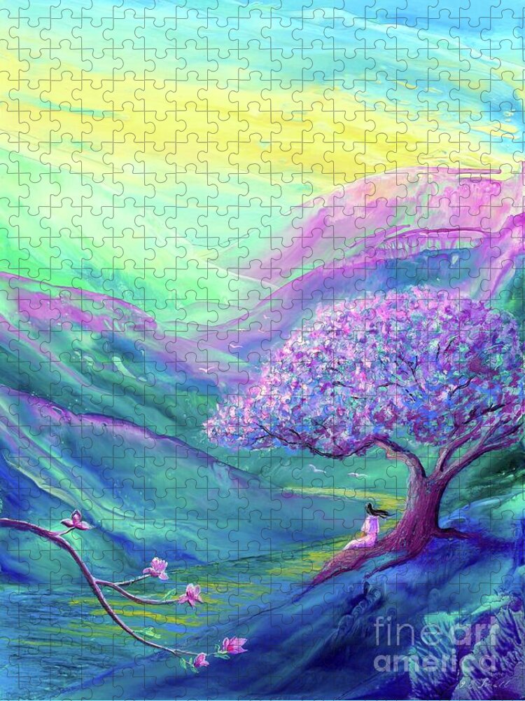 Meditation Jigsaw Puzzle featuring the painting Moment of Serenity by Jane Small