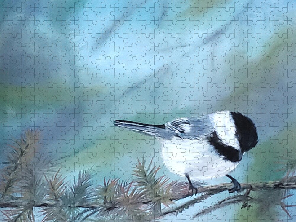 Pastel Jigsaw Puzzle featuring the pastel Momentary Visitor by Gigi Dequanne