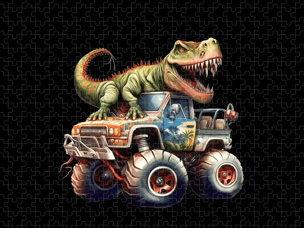 Monster Truck T-Rex Dinosaur Jigsaw Puzzle