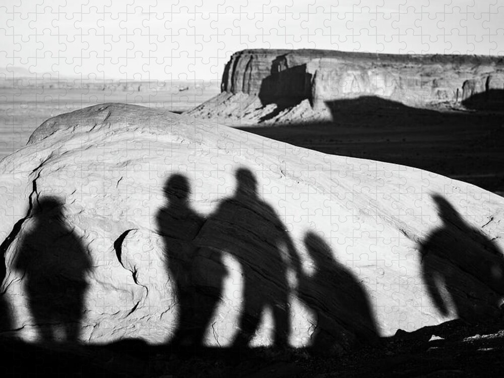 Black And White Jigsaw Puzzle featuring the photograph Monument Valley XXIII BW by David Gordon