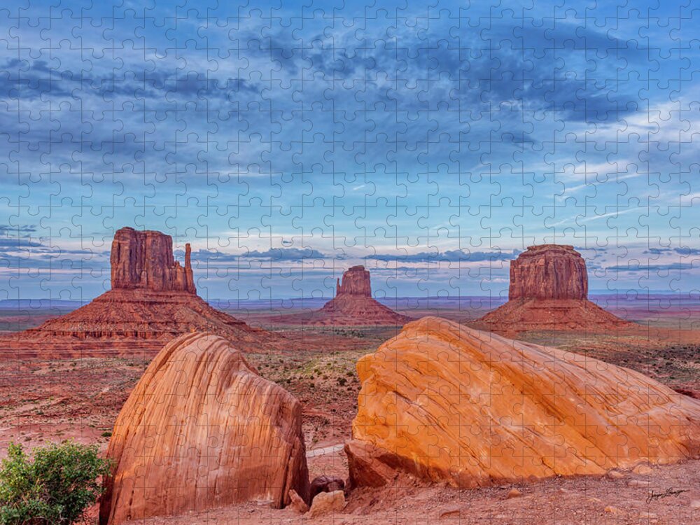 Monument Valley Jigsaw Puzzle featuring the photograph Monumental Twilight by Jurgen Lorenzen