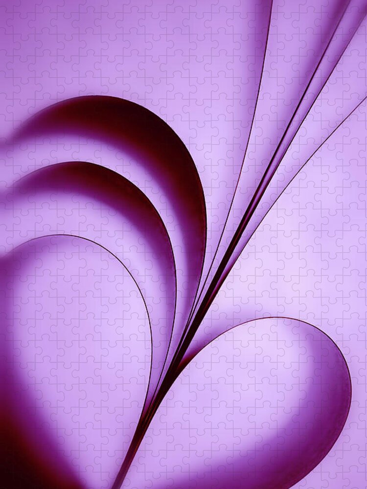 Abstract Jigsaw Puzzle featuring the photograph Moody Magenta - Paper Abstract by Elvira Peretsman