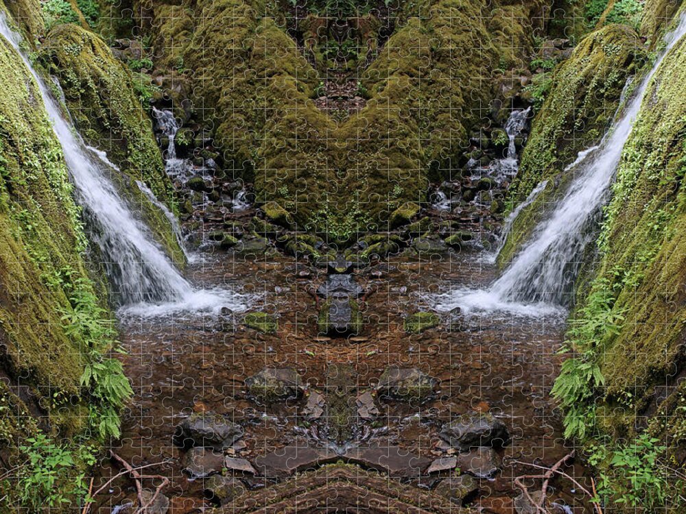 Nature Art Jigsaw Puzzle featuring the photograph Moon Falls Magic #2 by Ben Upham III